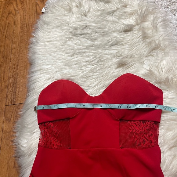 NBD Picture Me Red Lace Midi Dress Sweetheart - Picture 6 of 11